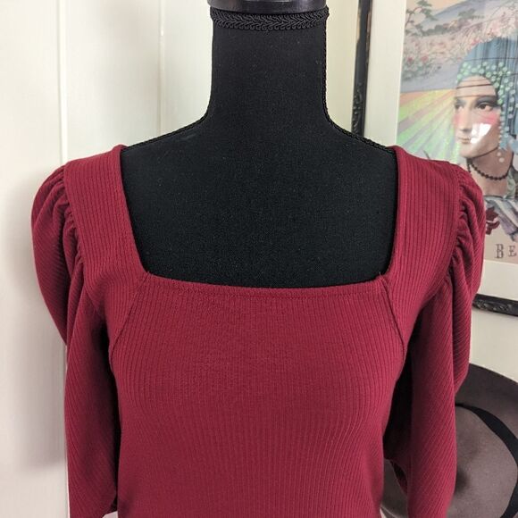 We the Free Free People Puff Sleeve Fairy Whimsigoth Boho Preppy Romantic Top M - Picture 3 of 10